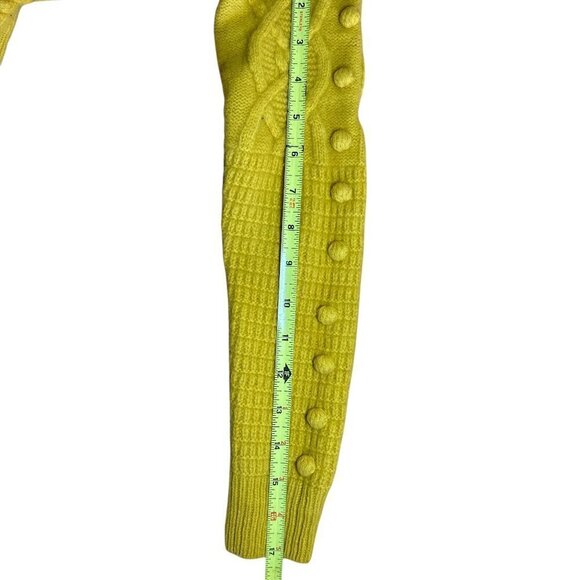 Madewell yellow cable wool sweater 100% Merino Wool Size XS - Picture 6 of 7